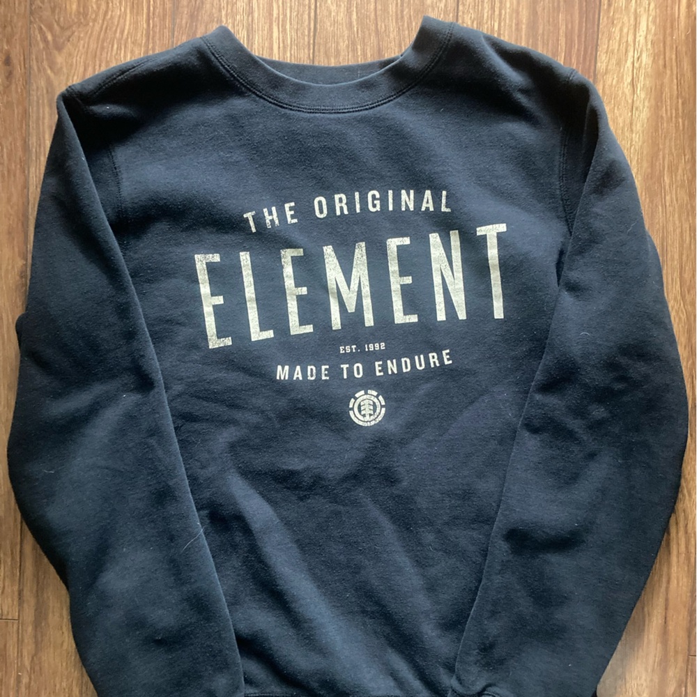 Element Black Crewneck Sweater Casual Cotton Blend